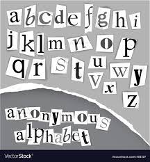 anonymous alphabet made from newspapers