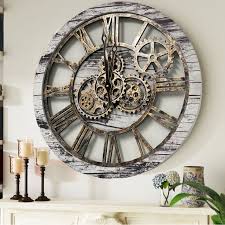 Wall Clock With Real Moving Gears 24