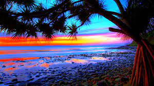 Landscape Colorful Beach Sunset Desktop ...