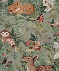 in the woods wallpaper whimsical