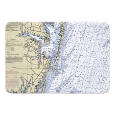 Md Ocean City Md Nautical Chart Memory Foam Bath Mat