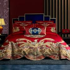 Luxury Red Chinese Embroidery Bedding