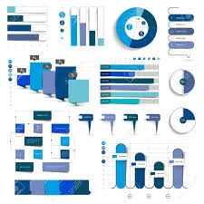 Collection Of Charts Graphs Flowcharts Infographics In Blue