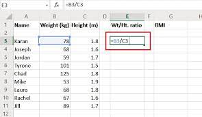 Calculate Bmi In Excel Using This Bmi