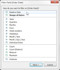 create relative date filters tableau