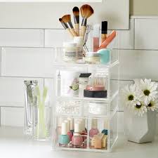 luxe acrylic tall makeup storage