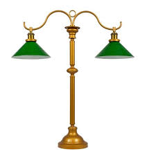Light Double Arm Gold Metal Table Lamp