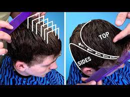 how to scissor cut mens hair step by