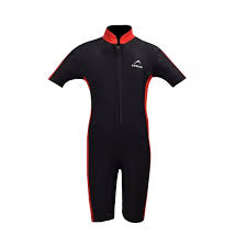 Boys Swimming Suit Boys One Piece Rash Guard Swimsuit Short Sleeve Sun Protection Suit Apollo 91sb90 Black Red