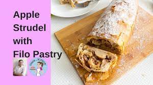 Combine the apples, sugar, cinnamon, nutmeg, lemon, and flour in a large bowl and set aside. Apple Strudel With Filo Pastry Easy Apple Strudel Made With Filo Pastry Youtube