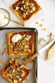 caramelized pear and blue cheese tart