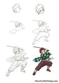 how to draw demon slayer step by step