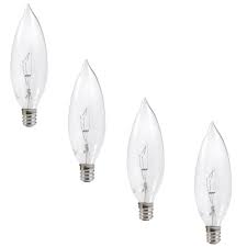 Sylvania 25 Watt Double Life B10 Incandescent Light Bulb 4 Pack 10541 The Home Depot