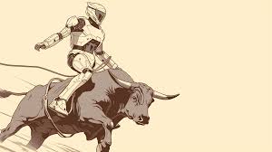 futuristic robot rodeo bull riding hd