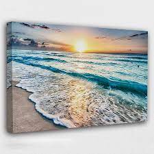 Sunset Canvas Print Ocean Wall Art