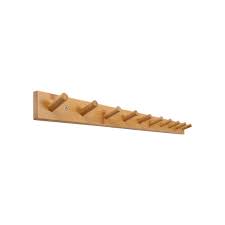 Wood Coat Rack 10 Hook Modern Wall