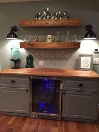 Rustic Bar With Ikea Cabinets And