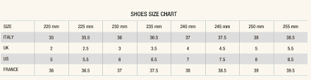 Shoes Size Chart Seoul Barbie