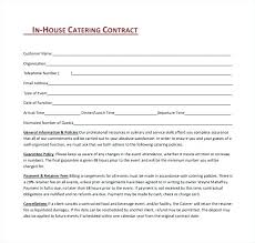 Catering Pricing Template Wedding Contract Sample In House Free