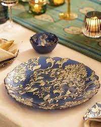 Baroque Pattern Glass Dinner Plates