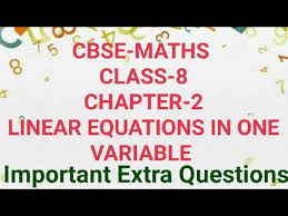 cbse maths class 8 chapter 2 linear