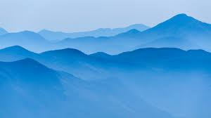 blue distant mountains royalty free
