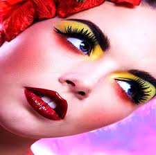 beautiful eyes and lips makeup model