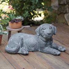 labrador puppy garden statue wooden