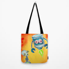 Attack of the Boobbot Tote Bag by Taylor Winder | Society6
