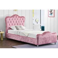 Windsor Princess Pink Velvet Bed Frame
