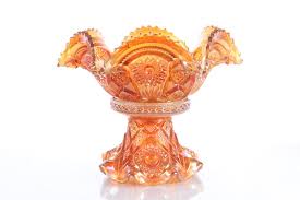 imperial marigold carnival glass punch