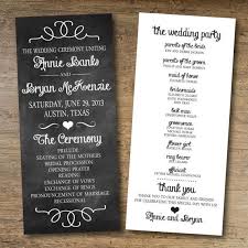 Chalkboard Wedding Program Free Printable Wedding Program Wedding