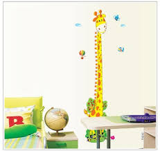 Kappier Cute Giraffe Height Measurement Growth Chart In Inches And Centimeters Removable Wall Decals