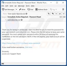 reset the pword email scam