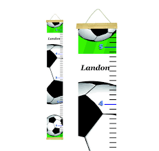 Growth Chart Ruler Canvas Football Soccer Custom Personalized With Your Childs Name
