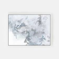White Abstract Unstretched Canvas Art