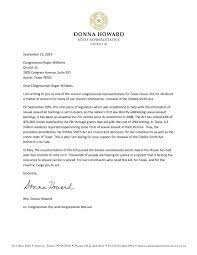 rep howard letter to congressional