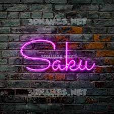 preview of pink neon 3d name for saku