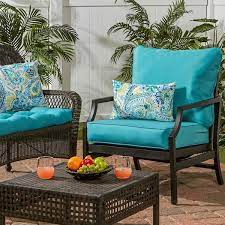 Greendale Home Fashions Outdoor Solid Deep Seat Cushion Set Teal