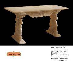 Pink Marble Stone Console Tables For