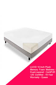 Memory foam mattresses have become quite popular recently. Lucid 10 Inch Plush Memory Foam Mattress Dual Layered Certipur Us Certified 10 Year Warranty Queen Mattress Memory Foam Mattress Memory Foam