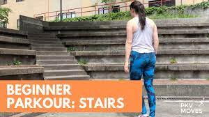 beginner parkour training stairs