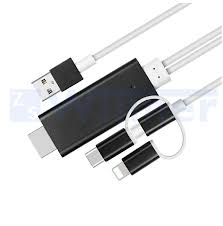 3 In1 Usb To Hdmi Adapter Cables Lighting Micro Usb Type C To Hdmi Cable Mirror Mobile Phone