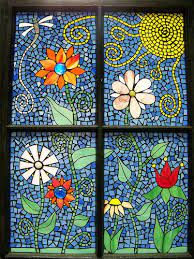 Funky Flowers Mosaic Window Mosaic