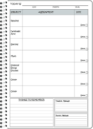 Printable Homework Assignment Planner High School Sheet Template