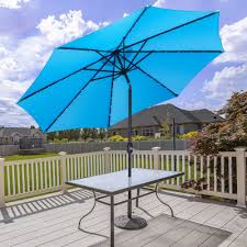 10 Ft Sky Blue Solar Patio Umbrella