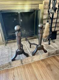 Andirons Fireplace French Cast Iron