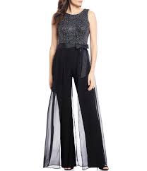 Leslie Fay Metallic Bodice Carwash Jumpsuit