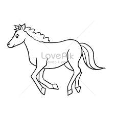 horse cartoon doodle kawaii