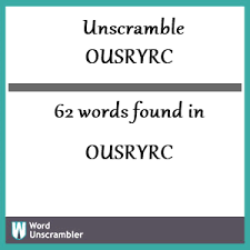 unscramble ousryrc unscrambled 62